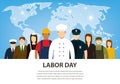 People of different occupations. Professions set. International Labor Day. Flat Vector