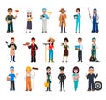 Set of 18 professions. People of different occupations Royalty Free Stock Photo