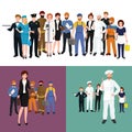 People different profession. Man and woman vector illustration set Royalty Free Stock Photo