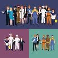 People different profession. Man and woman vector illustration set Royalty Free Stock Photo