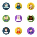 People of different profession set icons in flat style. Big collection of people of different profession symbol