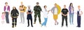 people of different professions no background set vector illustration