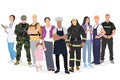 people of different professions no background set vector illustration
