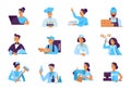 People of different professions. A set of vector illustrations. Royalty Free Stock Photo