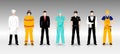 People of different professions in working clothes Royalty Free Stock Photo
