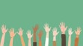 people of different races raise their hands up. International Day for the Elimination of Racial Discrimination Royalty Free Stock Photo