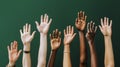 people of different races raise their hands up. International Day for the Elimination of Racial Discrimination Royalty Free Stock Photo