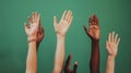 people of different races raise their hands up. International Day for the Elimination of Racial Discrimination Royalty Free Stock Photo