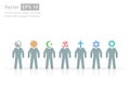 People of different religions. Religion vector symbols and characters. friendship and peace for different creeds Royalty Free Stock Photo