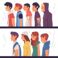 People of Different Subcultures Set Side View Vector Illustration True Style