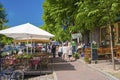 People dining at outside restaurant in Burg