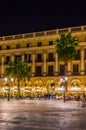 People dinning in a restaurant situated on the Placa Reial in Barcelona, Spain....IMAGE