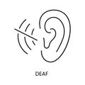 People with disabilities, hearing problems line icon vector