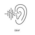 People with disabilities, hearing problems line icon vector