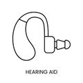 People with disabilities, hearing problems line icon vector