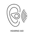 People with disabilities, hearing problems line icon vector