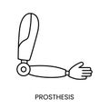 People with disabilities, prosthesis line icon vector