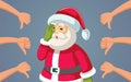 People Disappointed with Santa Claus Vector Cartoon Illustration