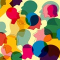 People in discussion. Human heads. Vector ilustration