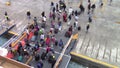 People disembarking from the ferryboat