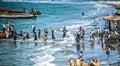 People disembarking from a local ferry boat