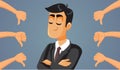 People Disliking Smug Office Colleague Vector Cartoon Illustration