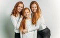 People diversity. natural redhead beauty, portrait of red haired people Royalty Free Stock Photo