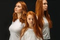 People diversity. natural redhead beauty, portrait of red haired people Royalty Free Stock Photo