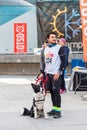 People and dogs in the amateur race in Encamp. Canicross in Andorra