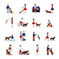 People With Dogs Set Royalty Free Stock Photo