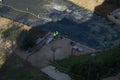 People doing environmental maintenance work in La Marjal Park, Alicante, Spain