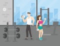 People doing fitness in gym Royalty Free Stock Photo