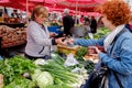 People doing shopping at Dolac market Zagreb city centre