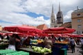 People doing shopping at Dolac market Zagreb city centre