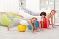 People doing stretching exercises Royalty Free Stock Photo