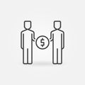 People with Dollar Sign vector Corruption concept linear icon