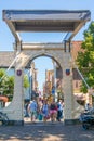 People on drawbridge in Alkmaar, Netherlands