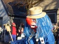 People dressed in costumes during the Swabian-Alemannic Fastnacht carnival in Kirrlach. Royalty Free Stock Photo