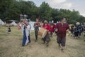 People dressed in medieval clothes Royalty Free Stock Photo