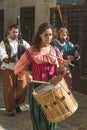 People dressed in medieval clothes Royalty Free Stock Photo