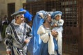 People dressed in medieval clothes Royalty Free Stock Photo