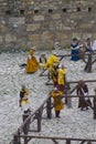 People dressed in medieval clothes Royalty Free Stock Photo