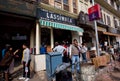 People drinking traditional indian milkshake Lassi