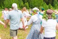 People drive a round dance on holiday of Ivan Kupala