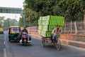 People driving on a road in Agra, Uttar Pradesh, India