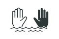 People drowning, hands asking for help. Illustration vector