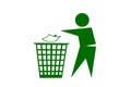 People dumping trash on White background Royalty Free Stock Photo