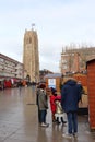 People at the Dunkirk, France Christmas market