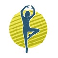 Silhouette of a female ballet dancer in action pose. Royalty Free Stock Photo