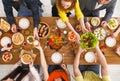 People eat healthy meals at served table dinner party Royalty Free Stock Photo